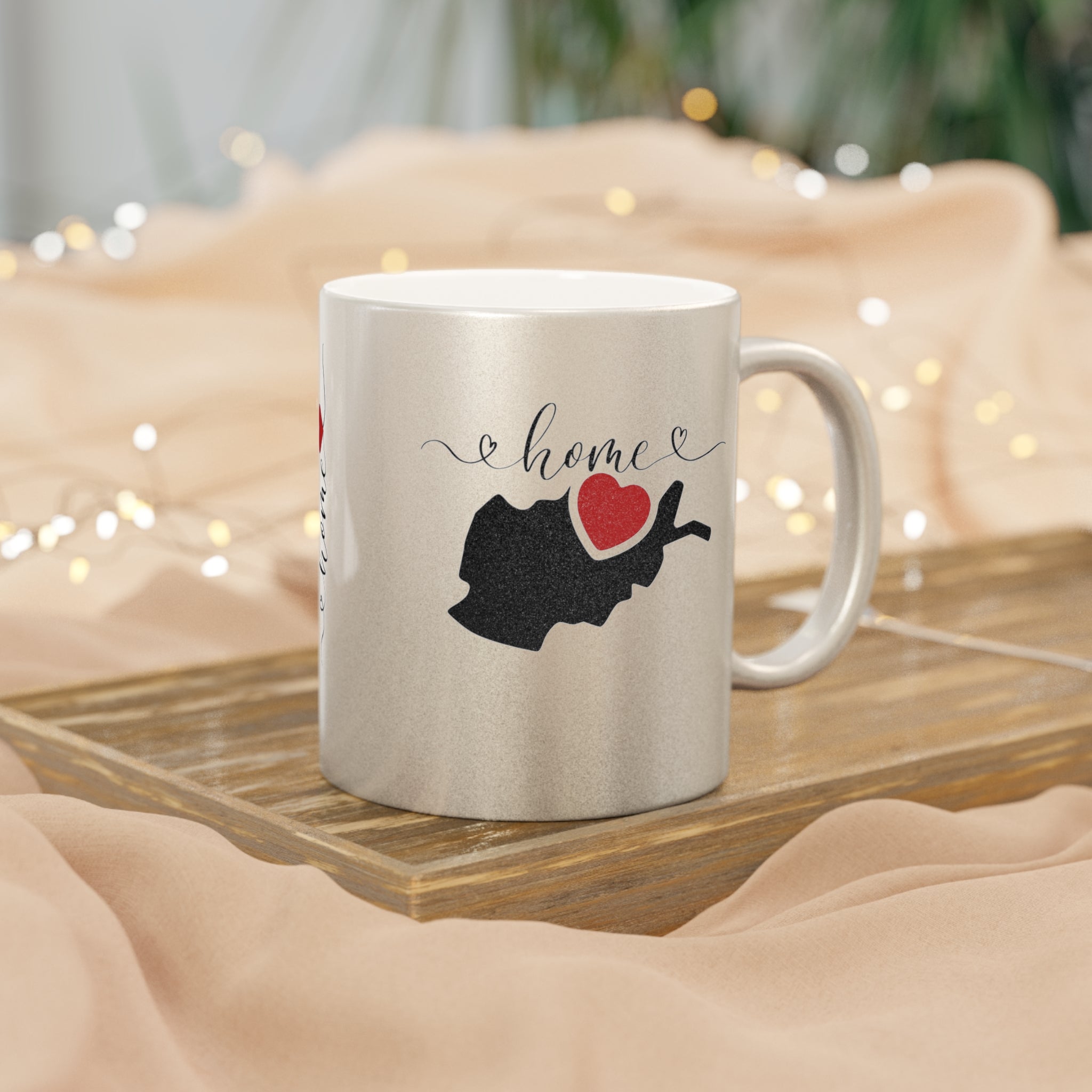 Metallic Mug — YOUR MORNING COFFEE, THEIR TOMORROW'S LIGHT
